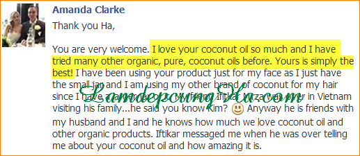 Chị Amanda (người Mỹ) khẳng định dầu dừa của Hà là The Best